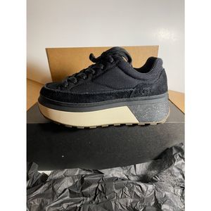 UGG 9.5 Black Marin Suede & Canvas Platform Sneaker New In Box